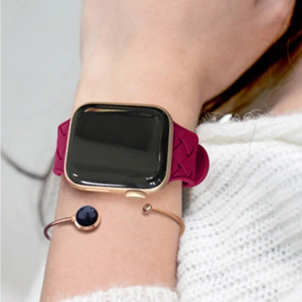 Apple Watch Silicone Bands 42mm 44mm White, Pink, Purple, Red, Gray, & Black